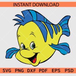 Layered The Little Mermaid Flounder SVG