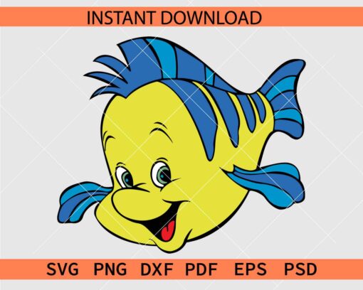 Layered The Little Mermaid Flounder SVG
