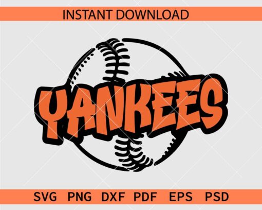 Layered Yankees Baseball Ball SVG