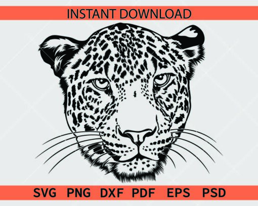 Leopard Head Vector SVG, Leopard Face Clipart SVG