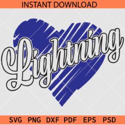 Lightning Heart Symbol Sports SVG, Leopard Prints Heart Lightning SVG