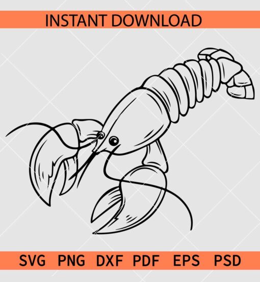 Lobster Sketch SVG, Lobster Décor SVG, Lobster Vector SVG