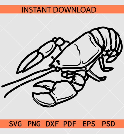 Lobster Sketch SVG, Lobster Line art SVG, Lobster Vector SVG