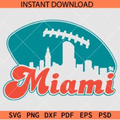 Miami City inside Football Ball SVG, Miami Football SVG