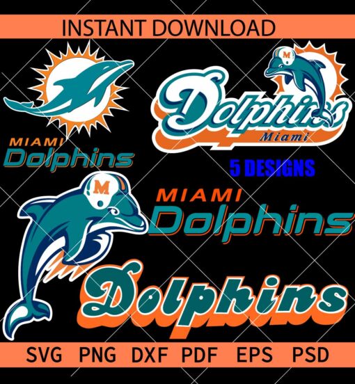 Miami Dolphins Bundle SVG, The Dolphins Logo SVG Bundle SVG