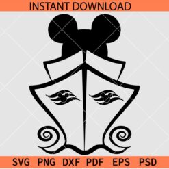 Mickey Cruise Ship SVG, Disney Cruise Ship Sketch SVG, Cruise Ship with Disney ears SVG