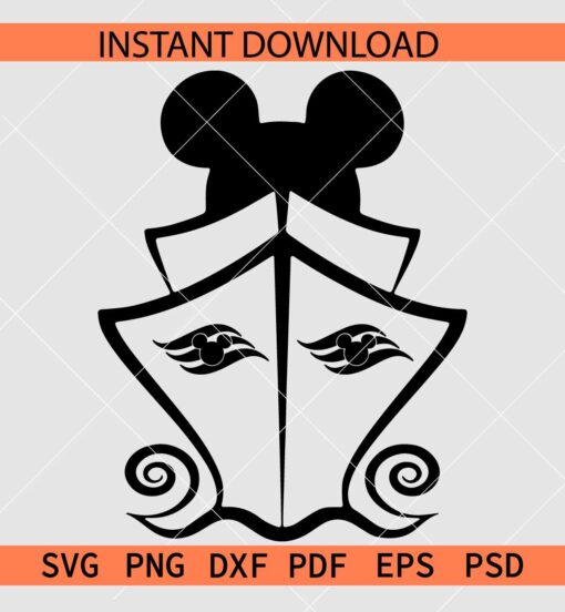 Mickey Cruise Ship SVG, Disney Cruise Ship Sketch SVG, Cruise Ship with Disney ears SVG