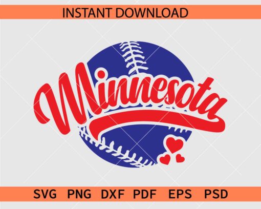 Minnesota Baseball Ball Vector SVG, Minnesota Baseball Ball Décor SVG