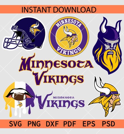 Minnesota Vikings Logo Bundle SVG, The Vikings Logo SVG Bundle SVG