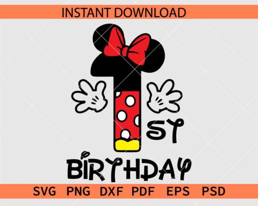 Minnie First Birthday SVG, Minnie Birthday 1 SVG