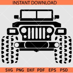 Monster Jeep Front SVG, Jeep Face Icon SVG, Jeep Wrangler SVG