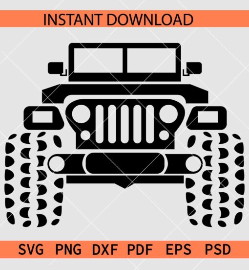 Monster Jeep Front SVG, Jeep Face Icon SVG, Jeep Wrangler SVG