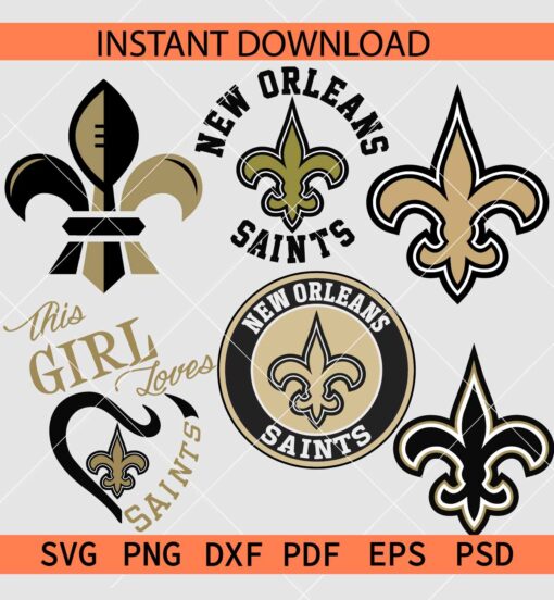 New Orleans Saints Logo Bundle SVG, The Saints Logo SVG Bundle SVG, Team Saints Logo Bundle SVG