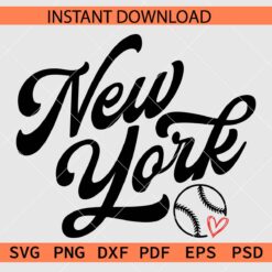 New York Baseball Heart Symbol SVG, New York Baseball SVG