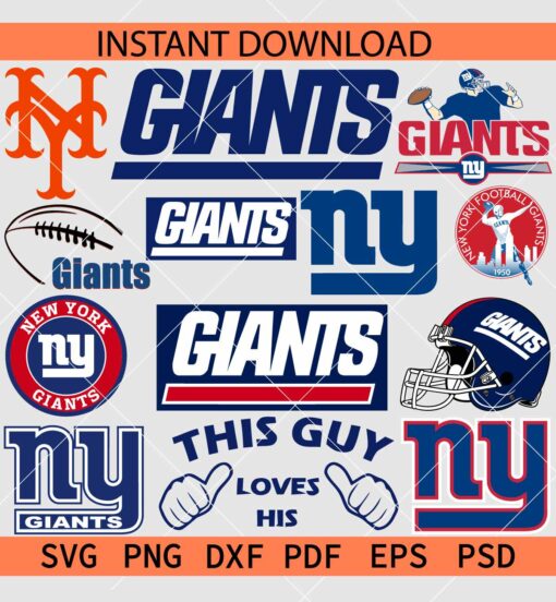 New York Giants Logo Bundle SVG, The Giants Logo SVG Bundle SVG