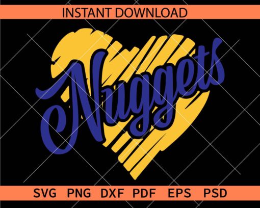 Nuggets Scribble Heart Vector SVG, Nuggets Scribble Heart Décor SVG