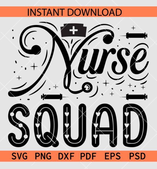 Nurse Squad Hat SVG, Nurse Squad Needle SVG, Nurse Squad Vector SVG