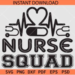 Nurse Squad Heart Rate SVG, Nurse Squad Stethoscope SVG