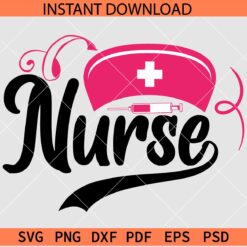 Nurse hat and needle  SVG, Nurse Vector SVG, Nurse Design SVG