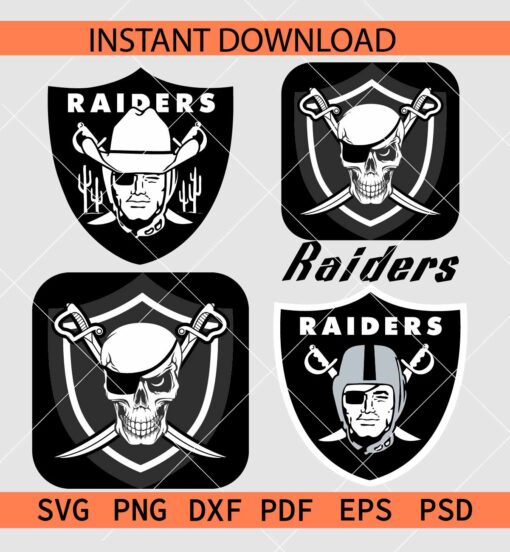 Oakland Raiders Logo Bundle SVG, Team Raiders SVG Bundle SVG