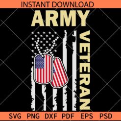 Patriotic Army veteran badge SVG, Distressed flag with Veteran Budge SVG