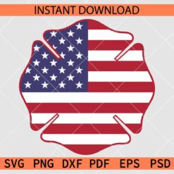 Patriotic Fire Department Badge SVG, July 4th Fire Dept Badge SVG