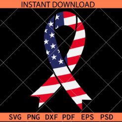 Patriotic Ribbon SVG, US Flag Inside Ribbon SVG, 4th of July Ribbon SVG