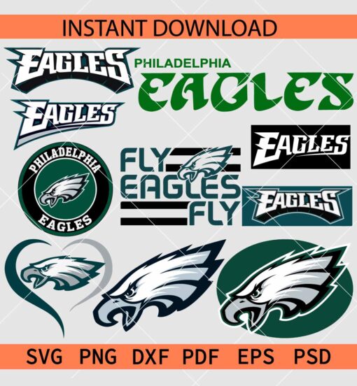 Philadelphia eagles Logo Bundle SVG, The eagles Bundle SVG, Team Eagles SVG Bundle