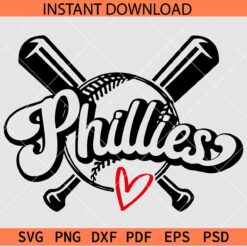 Phillies Baseball Ball and Hit Sticks SVG, Philadelphia Phillies Baseball SVG