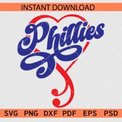 Phillies Heart Symbol SVG, Phillies Love Symbol Vector SVG