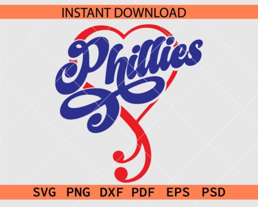 Phillies Heart Symbol SVG, Phillies Love Symbol Vector SVG