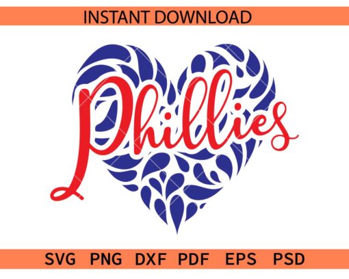 Phillies Manadala Heart Symbol SVG, Phillies Heart Clipart SVG
