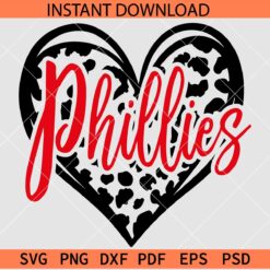 Phillies inside Leopard Prints Heart SVG, Cheetah Prints Love symbol Phillies SVG