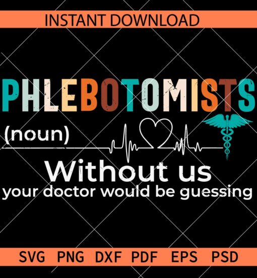Phlebotomists Heart Rate with Medical Symbol SVG, Phlebotomists SVG