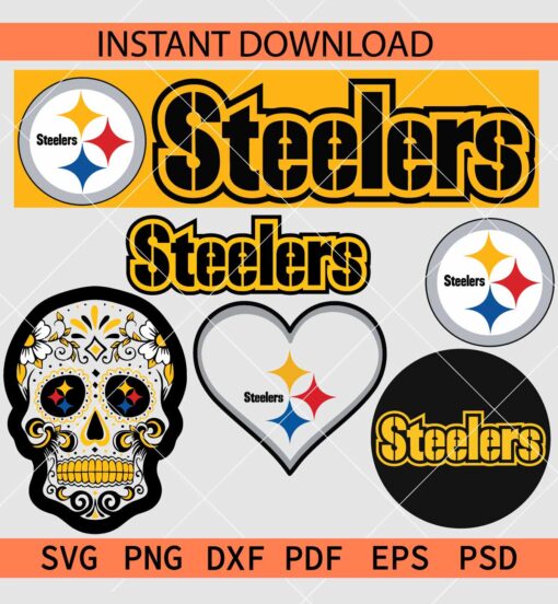 Pittsburg Steelers Logo Bundle SVG, The Steelers Bundle SVG, Team Steelers SVG Bundle SVG