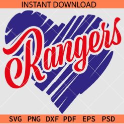 Rangers Sports Heart SVG, Team Rangers Love SVG