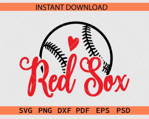 Red Sox Baseball Ball Décor SVG, Red Sox Baseball Ball Drawing SVG