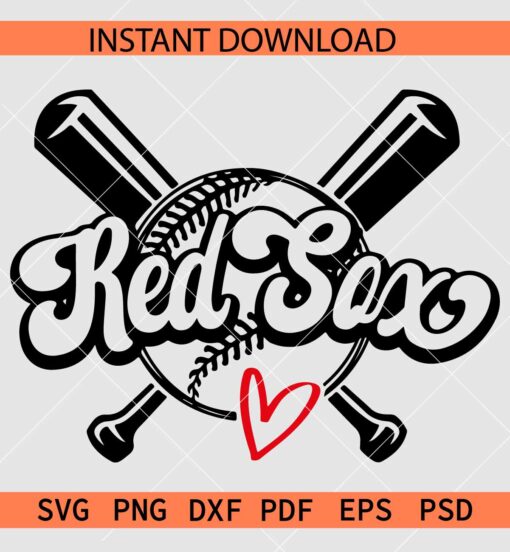 Red Sox Baseball Sports SVG, Red Sox Baseball Ball SVG, Team Red Sox SVG