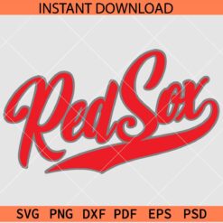 Red Sox Sports SVG, Swoosh Red Sox SVG, Red Sox Tail SVG