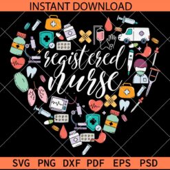 Registered nurse heart with tools SVG, Nurse Apparatus Heart SVG
