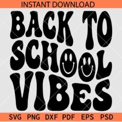 Retro Back To School Vibes SVG, Back to school Smiley Face SVG