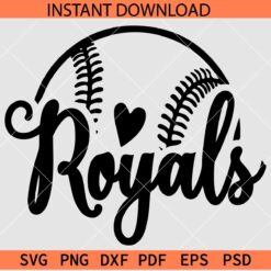 Royals Baseball Ball Sketch SVG, Royals Baseball Ball Décor SVG