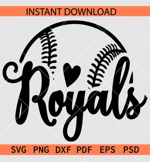 Royals Baseball Ball Sketch SVG, Royals Baseball Ball Décor SVG