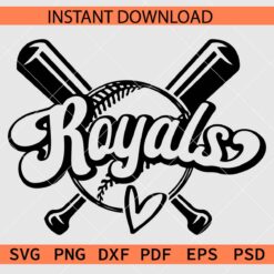 Royals Baseball Hit Sticks SVG, Royals Baseball Ball Hit Sticks Décor SVG