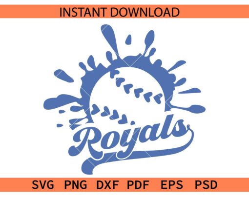 Royals Splash Baseball SVG, Kansas City Royals Baseball SVG, KC Royals Baseball Sports 