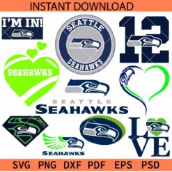 Seattle Seahawks Bundle SVG, Seahawks Logo Bundle SVG, The Seahawks Bundle SVG