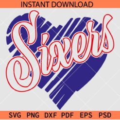 Sixers heart Sports SVG, Philadelphia 76ers Heart SVG, Sixers Love Symbol SVG