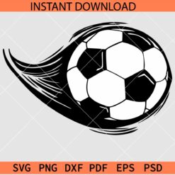 Soccer Ball Moving with Speed SVG, Soccer Ball in Motion Clipart SVG