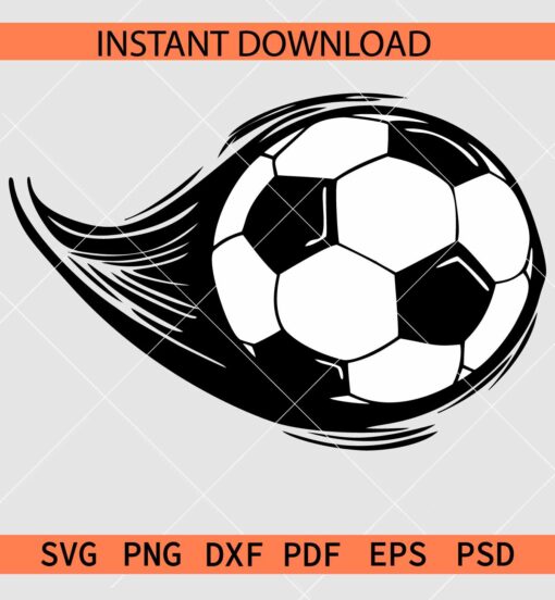 Soccer Ball Moving with Speed SVG, Soccer Ball in Motion Clipart SVG