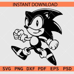 Sonic silhouette SVG, Sonic Stencil SVG, Sonic Décor SVG